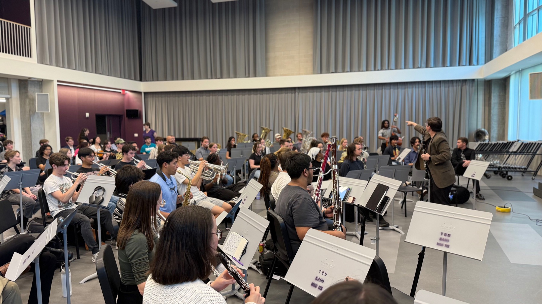 Stephen teaching a band rehearsal